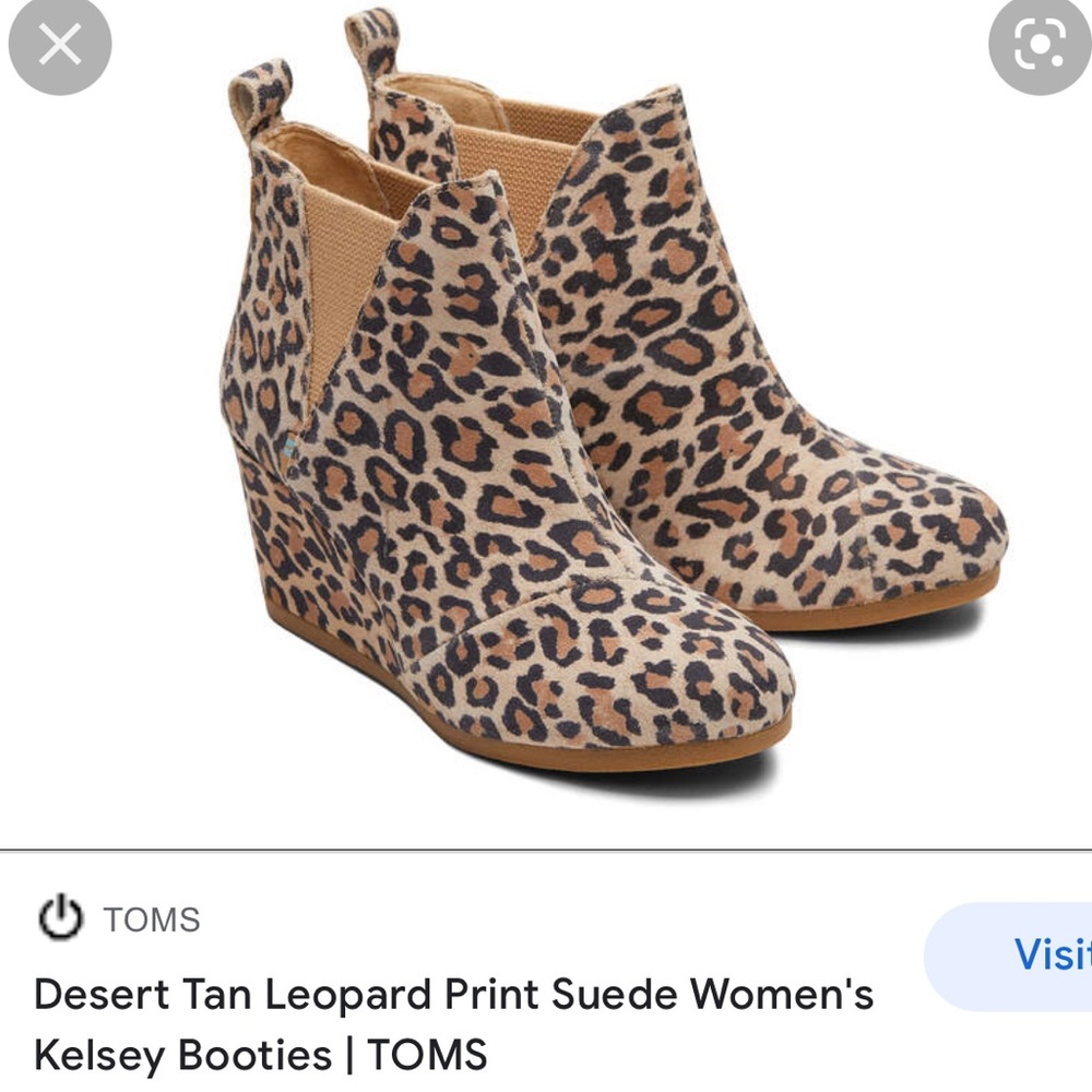 Tom’s Kelsie Wedge Bootie - Desert Tan Leopard